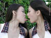 Nikki kisses Korean model Erica Park at the beach